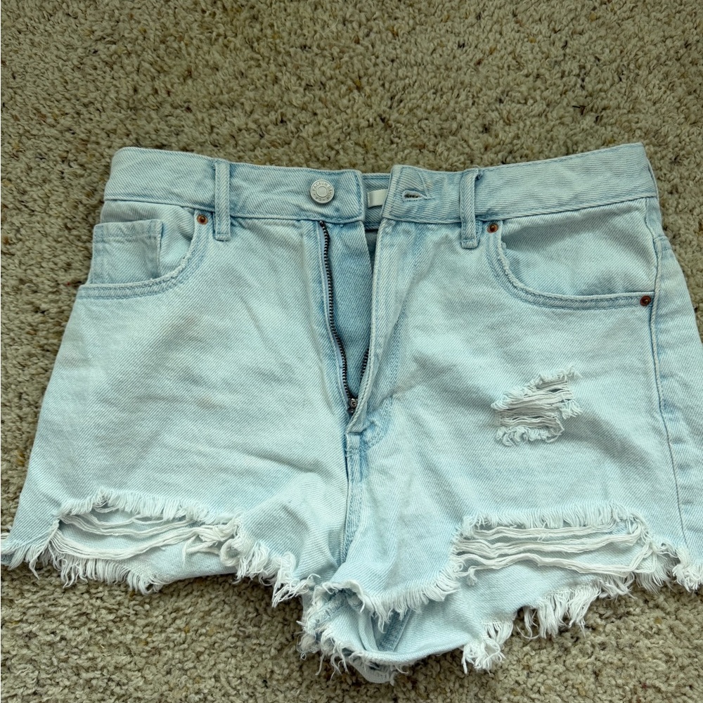 Pacsun Light Blue Distressed Denim Jean Shorts for Women